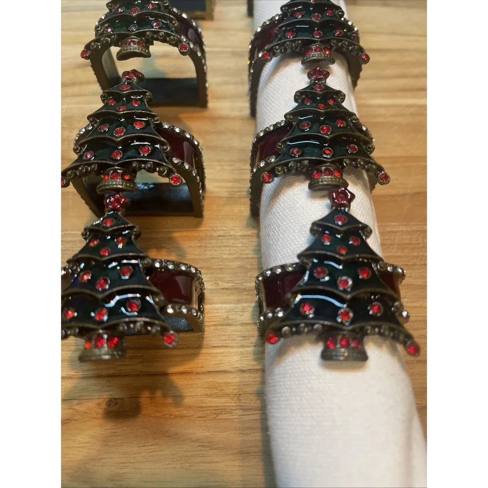 Christmas Tree Design‎ Napkin Rings Set of 8 Holiday dinner table